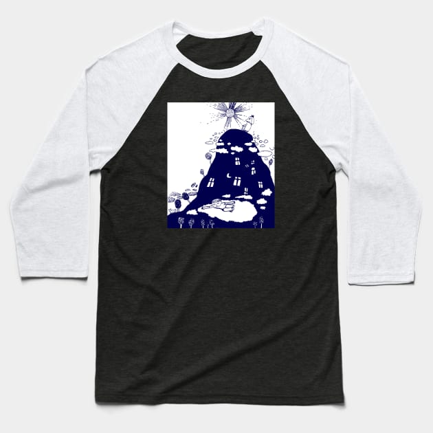 hill Baseball T-Shirt by ruta13art